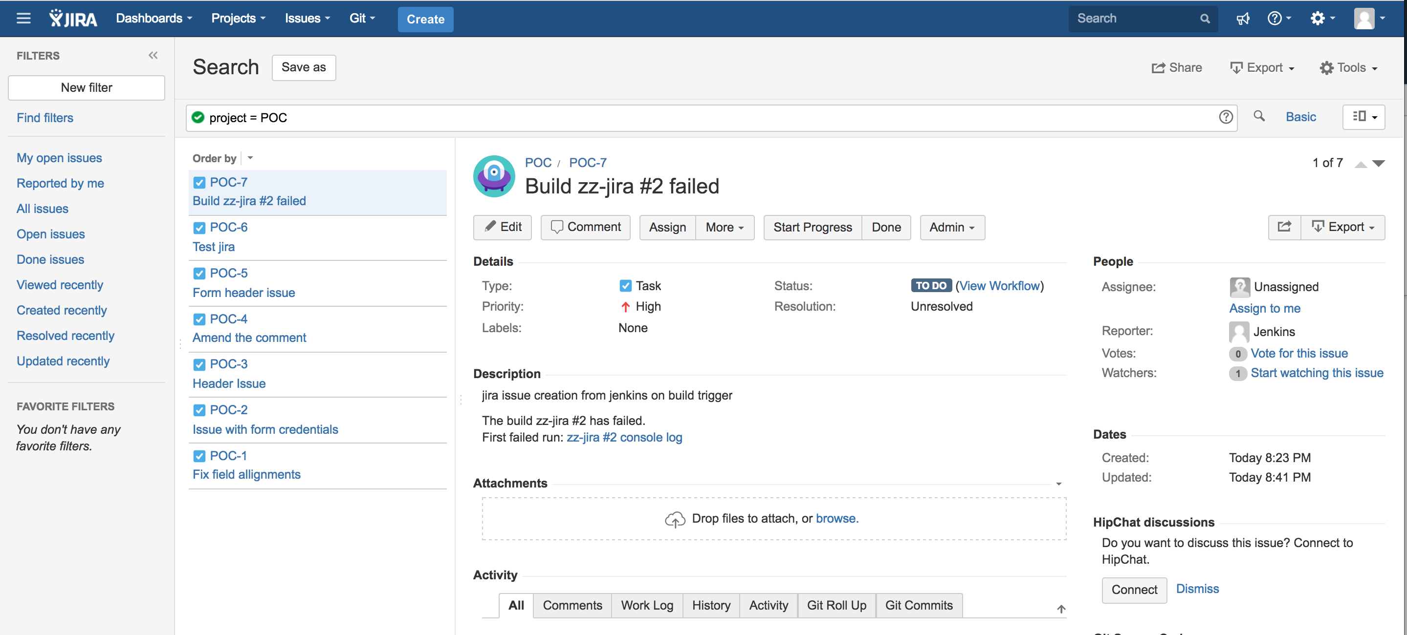 Jira Project Screenshot first failure - DevOpsBuzz