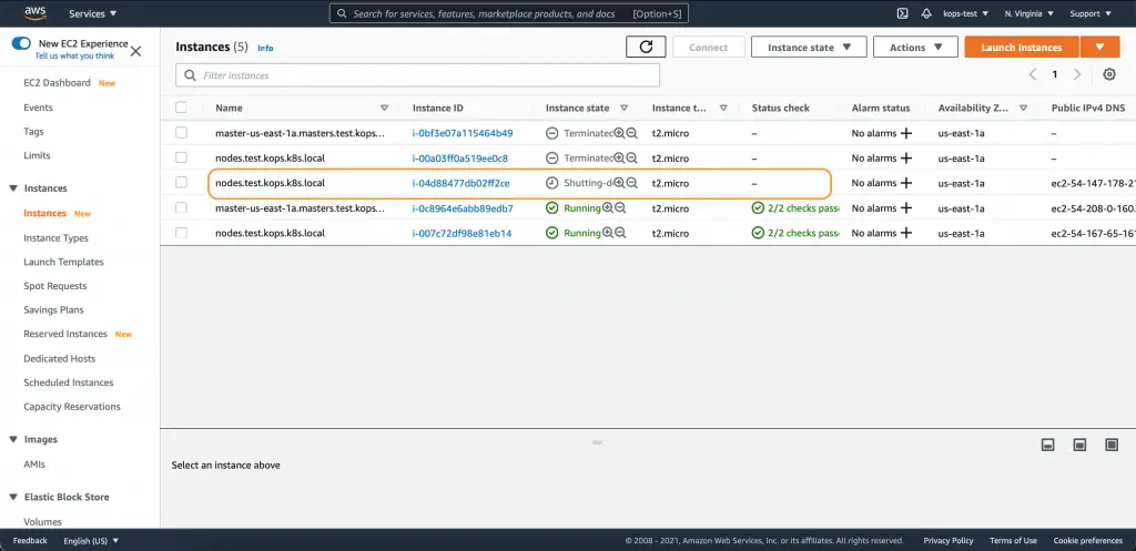 Shutting down another node for Kops scmquest