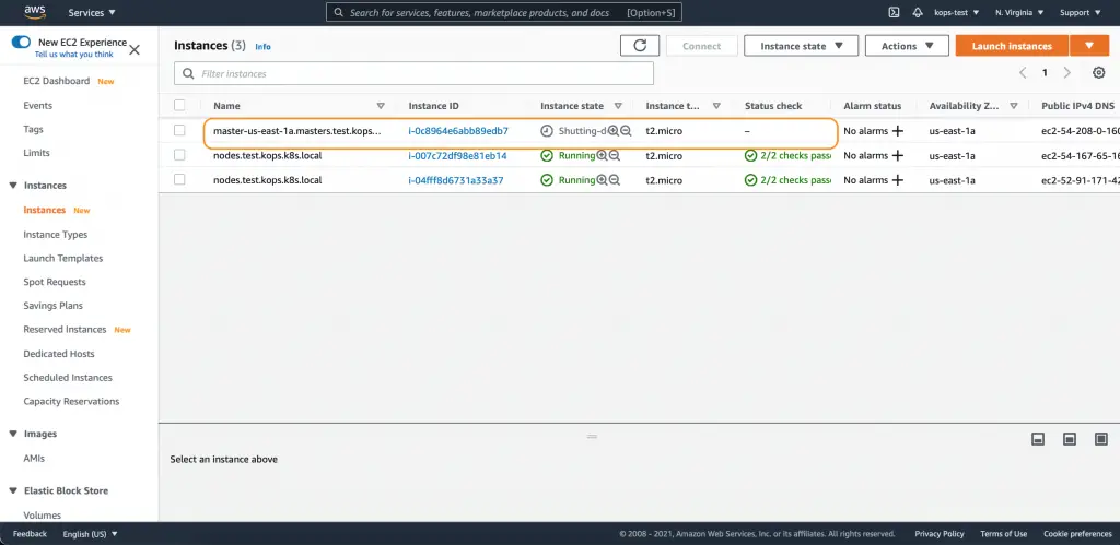 Shutting down the node for Kops scmquest