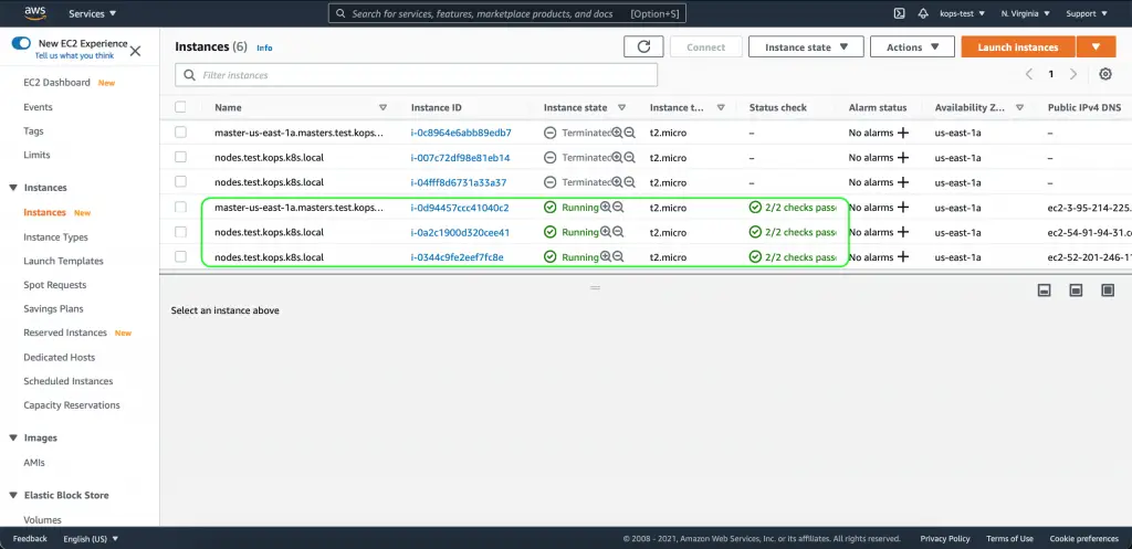 Instances status after complete upgrade for Kops scmquest