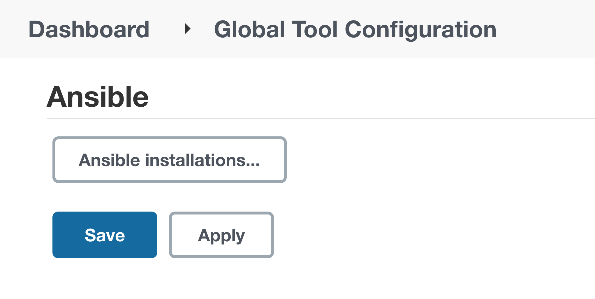 Remove Ansible from Jenkins Global Tool Configuration