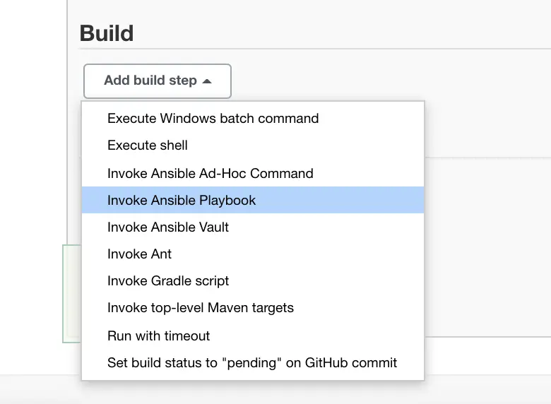 Invoke Ansible Playbook as Build step